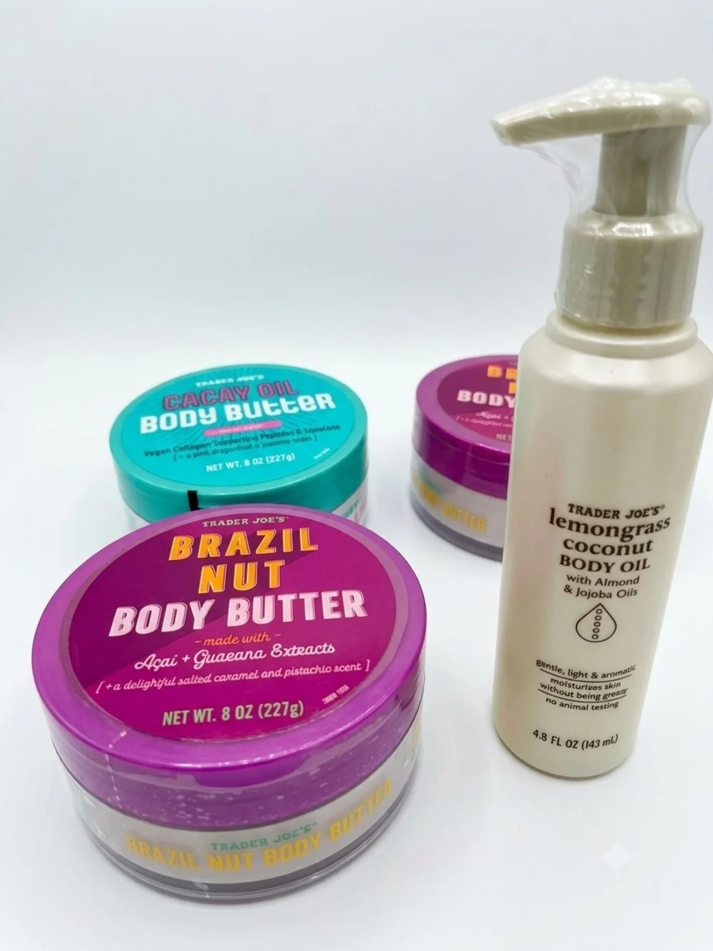Trader Joe's Brazil Nut, Cacay Oil Body Butter, Lemongrass Body Oil NEW!!!